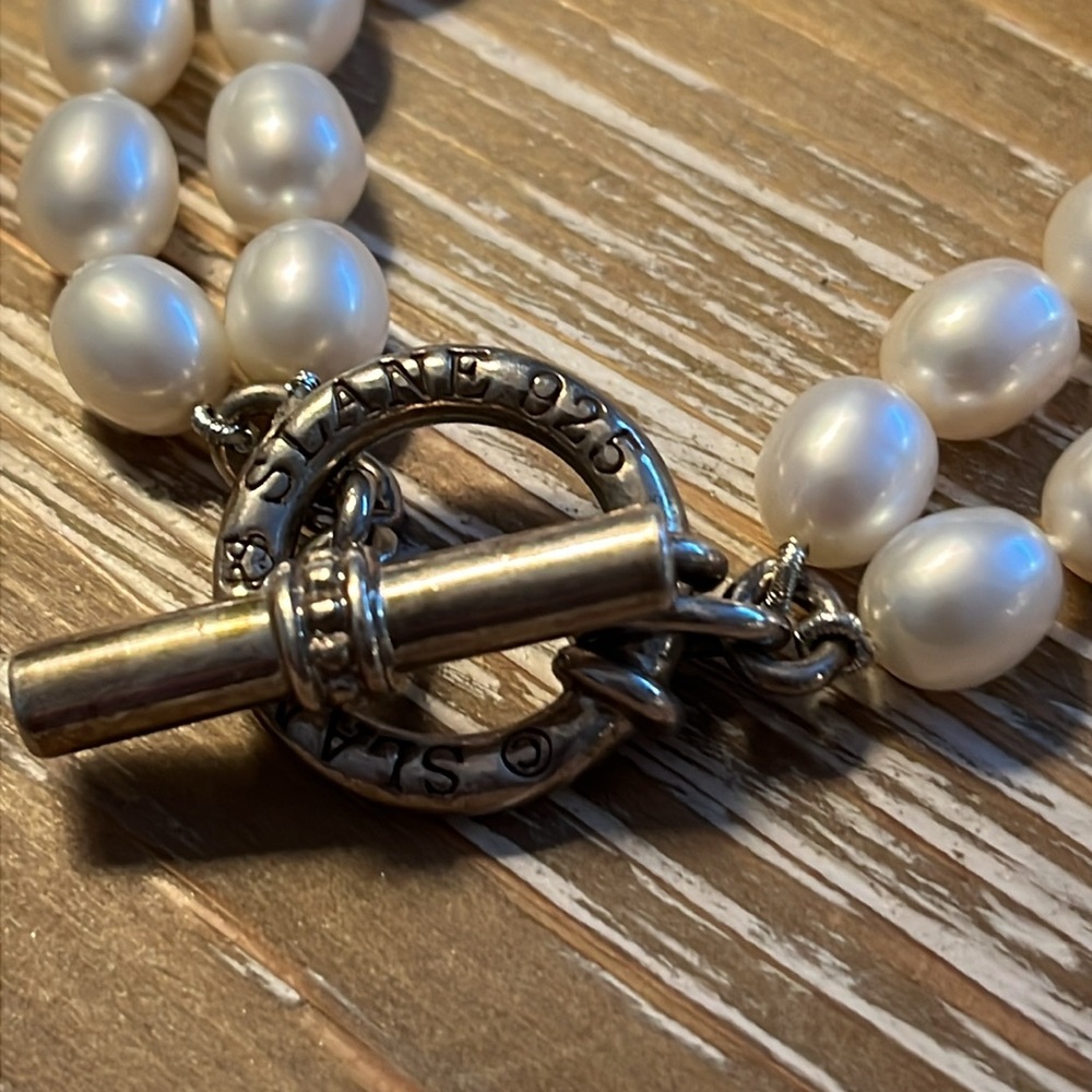 Slane and Slane Silver Pearl Toggle Bracelet - Picture 2 of 4